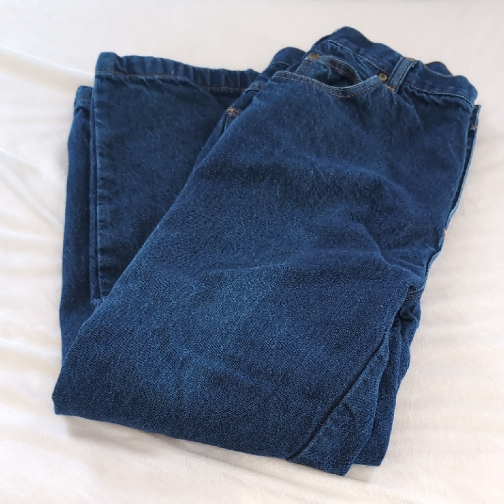 Men's Size 36X30 Guide Gear Fleece Lined Dark Wash Blue Jeans